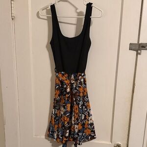 SHEIN Black and Floral Mini Dress